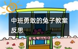 中班勇敢的兔子教案反思