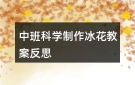 中班科學(xué)制作冰花教案反思