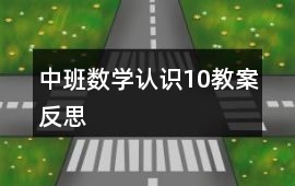 中班數學認識10教案反思