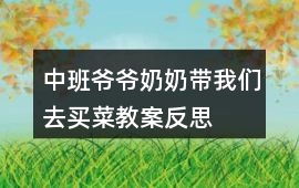 中班爺爺奶奶帶我們去買菜教案反思