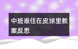 中班誰住在皮球里教案反思