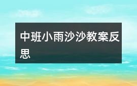 中班小雨沙沙教案反思