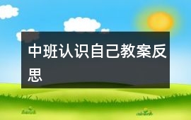 中班認(rèn)識自己教案反思