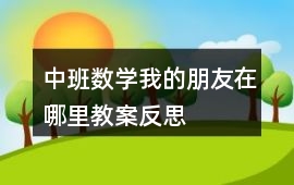 中班數(shù)學(xué)我的朋友在哪里教案反思