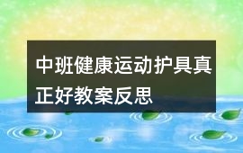 中班健康運動護具真正好教案反思