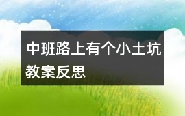 中班路上有個小土坑教案反思