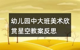 幼兒園中大班美術欣賞星空教案反思