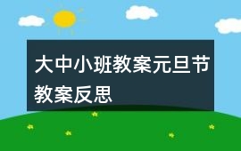大中小班教案元旦節教案反思