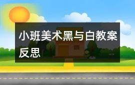 小班美術(shù)黑與白教案反思