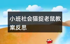 小班社會貓捉老鼠教案反思