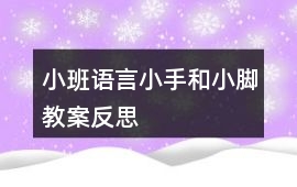 小班語言小手和小腳教案反思