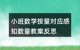 小班數學按量對應感知數量教案反思