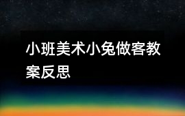 小班美術小兔做客教案反思