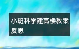 小班科學(xué)建高樓教案反思