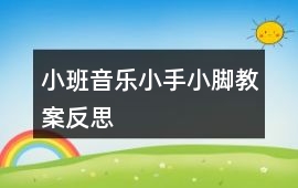 小班音樂小手小腳教案反思