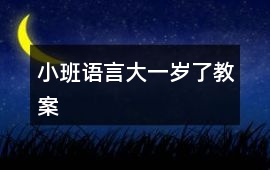 小班語言大一歲了教案