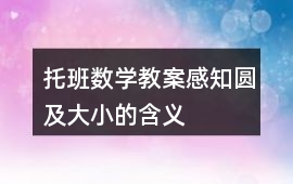 托班數(shù)學(xué)教案感知圓及大小的含義