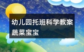 幼兒園托班科學(xué)教案蔬菜寶寶