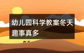 幼兒園科學(xué)教案冬天趣事真多