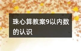 珠心算教案9以內(nèi)數(shù)的認(rèn)識