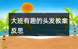 大班有趣的頭發(fā)教案反思