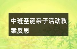中班圣誕親子活動教案反思