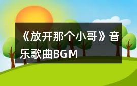 《放開那個小哥》音樂歌曲BGM