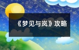 《夢(mèng)見與嵐》攻略