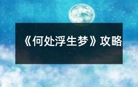 《何處浮生夢》攻略