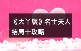 《大丫鬟》名士夫人結(jié)局十攻略