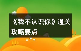 《我不認識你》通關攻略要點