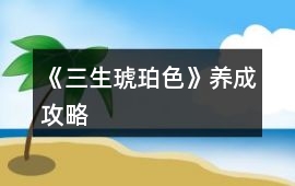 《三生琥珀色》養(yǎng)成攻略