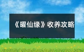 《曜仙緣》收養攻略