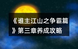 《誰(shuí)主江山之爭(zhēng)霸篇》第三章養(yǎng)成攻略