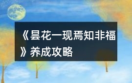 《曇花一現(xiàn)焉知非福》養(yǎng)成攻略