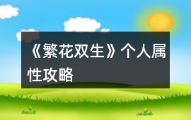 《繁花雙生》個(gè)人屬性攻略
