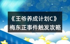 《王爺養成計劃C》梅東正事件觸發攻略