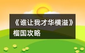 《誰讓我才華橫溢》榴國攻略