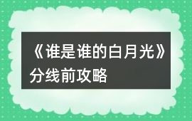 《誰(shuí)是誰(shuí)的白月光》分線前攻略
