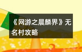 《網(wǎng)游之晨麟界》無名村攻略