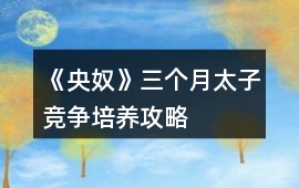 《央奴》三個月太子競爭培養攻略