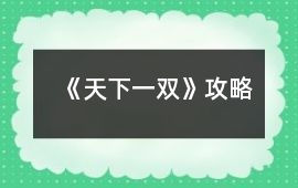 《天下一雙》攻略