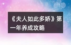 《夫人如此多嬌》第一年養(yǎng)成攻略