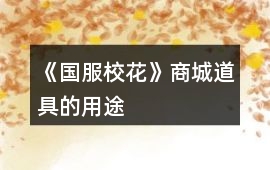 《國服校花》商城道具的用途