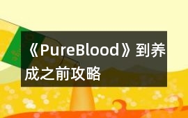 《PureBlood》到養成之前攻略