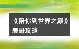 《陪你到世界之巔》表哥攻略