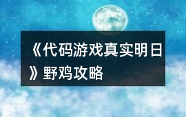 《代碼游戲真實(shí)明日》野雞攻略