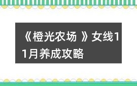 《橙光農場 》女線11月養成攻略