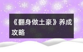 《翻身做土豪》養(yǎng)成攻略
