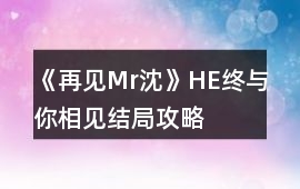 《再見Mr沈》HE終與你相見結局攻略
